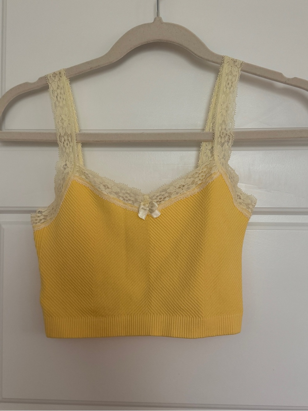 Out From Under Urban Outfitters Yellow Ribbed Tank Top XS Small